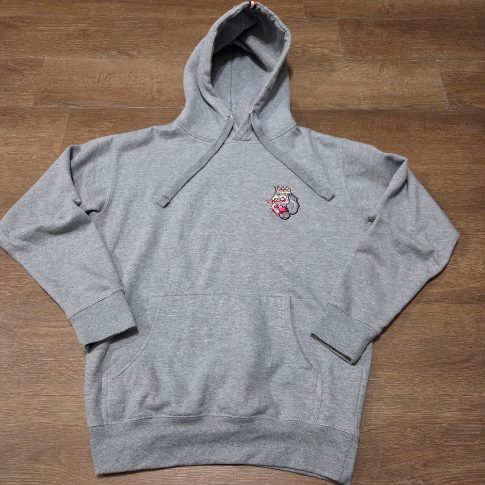 AUGUST MCGREGOR Men's Grey Graphic Hoodie Sweatshirt Size S Gorilla Crown